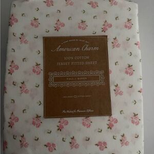Pink Floral Jersey Fitted Sheet